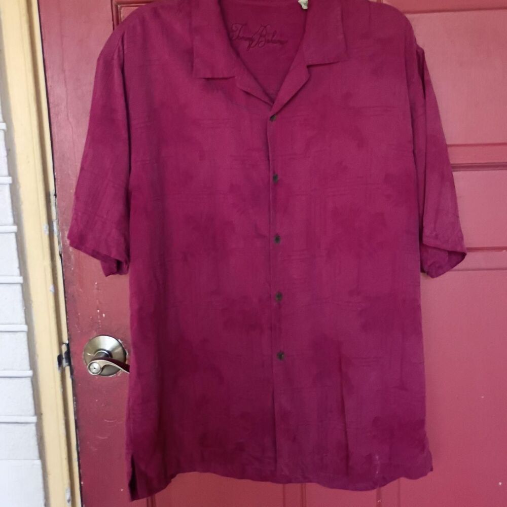 Tommy Bahama Men's Burgundy Silk Shirt